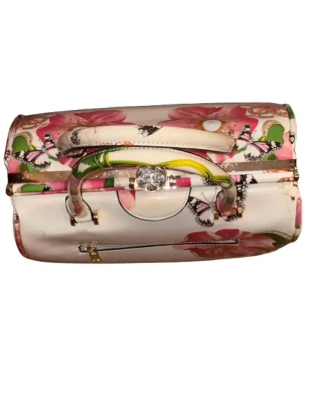 Dasein Floral Print Structured Top-Handle satchel crossbody Bag set